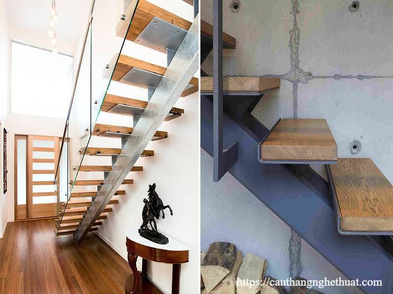 Cầu thang xương cá phù hợp với nhưng không gian nhà phố hiện đại